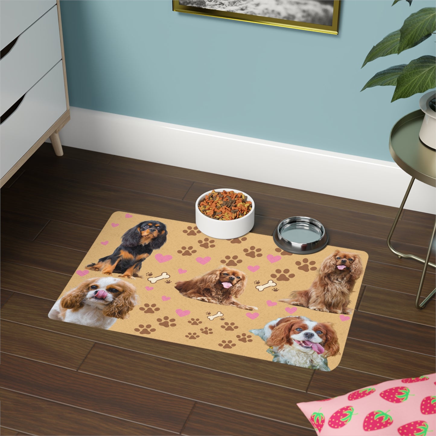 Cute Dog Print Pet Food Mat, Dog Feeding Mat, Dog Bowl Mat, Puppy Decorations, Dog Lovers Gift, Pet Accessories