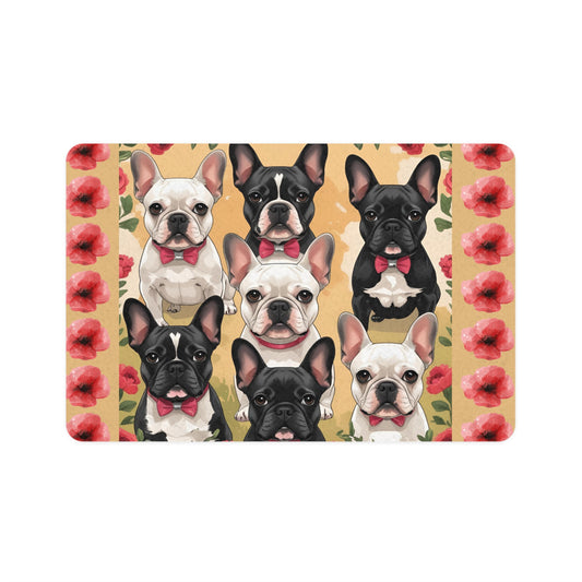 French Bulldog Pet Food Mat – Cute Dog Feeding Mat – 12x18 Dog Dish Mat – Pet Lover Gift – Colorful Dog Decor – Pet Feeding Station