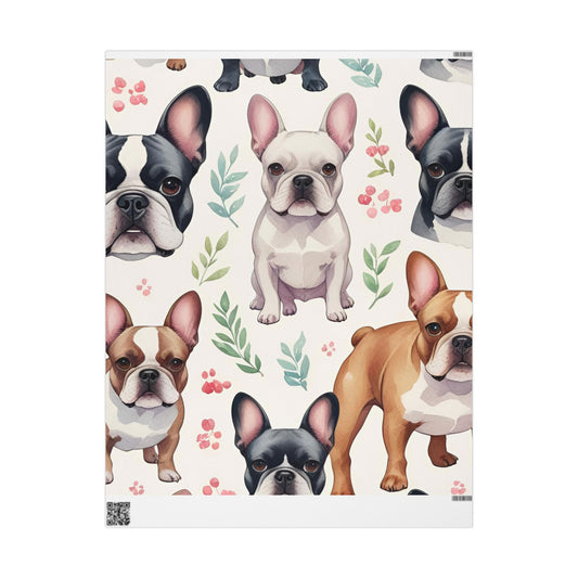 French Bulldog Wrapping Paper - Cute Gift Wrap for Dog Lovers, Pet Birthday, Holiday Packaging, Custom Party Supplies
